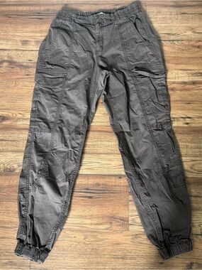 Garage Women’s Casual Cargo Jogger Pants Brown Medium Utility Pockets Y2K